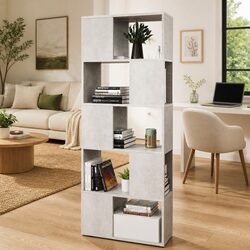Grey Open Shelving Unit Book Cabinet Room Divider