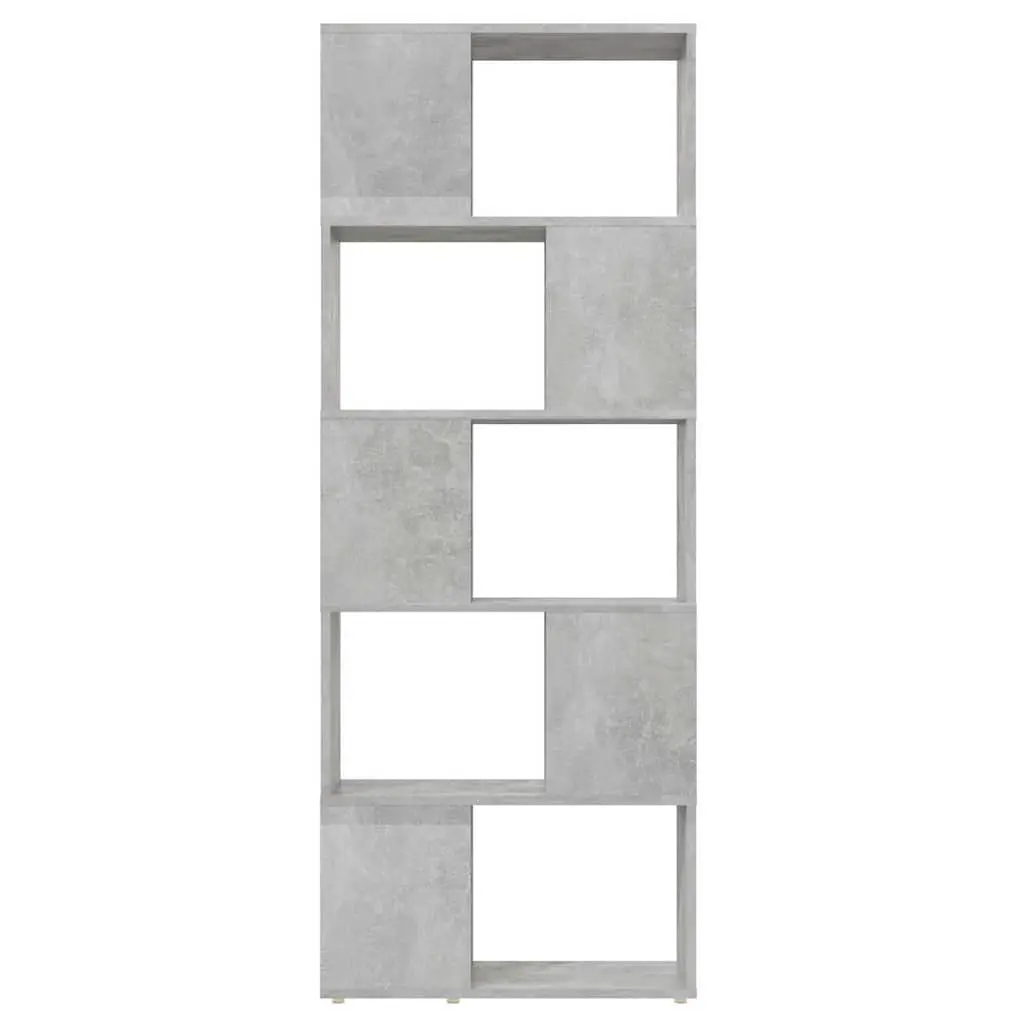 Book Cabinet Room Divider Grey Open Shelving Unit Storage Organiser Engineered Wood 60W x 24D x 155H cm