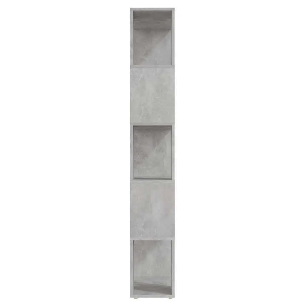 Book Cabinet Room Divider Grey Open Shelving Unit Storage Organiser Engineered Wood 60W x 24D x 155H cm