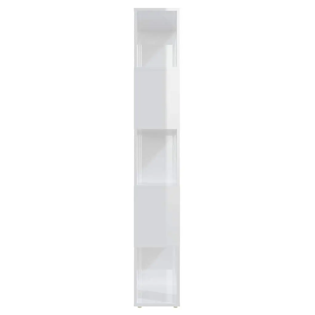 Book Cabinet High Gloss White 60x24x155cm Engineered Wood Room Divider Open Shelf Unit