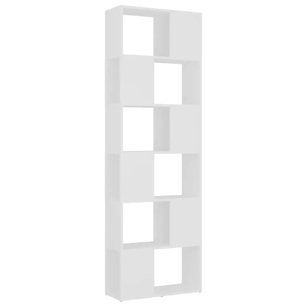 White 6-Compartment Book Cabinet Room Divider