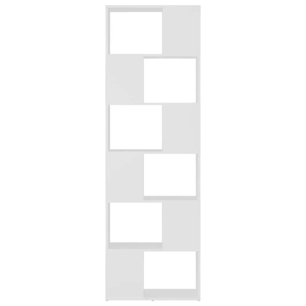 White 6-Compartment Book Cabinet Room Divider