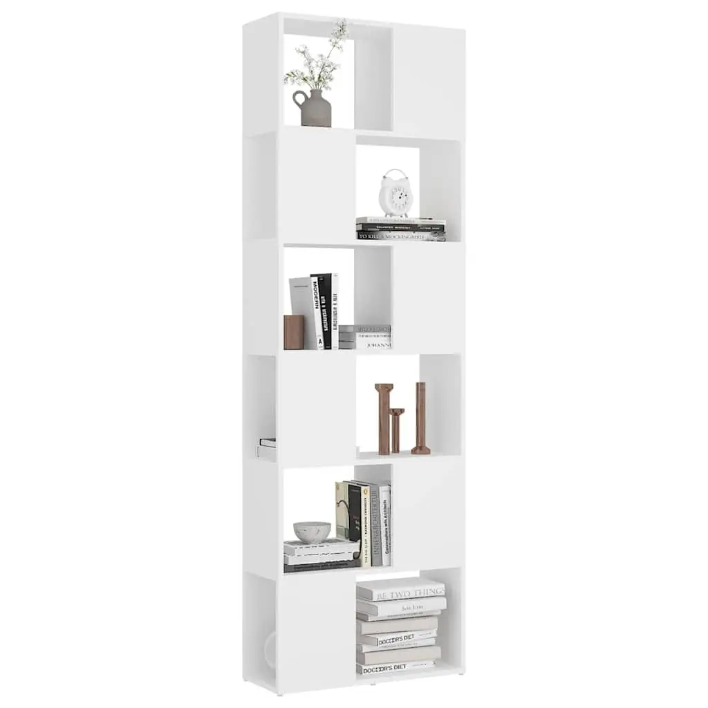 White 6-Compartment Book Cabinet Room Divider
