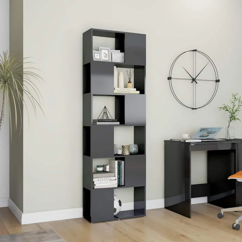 Book Cabinet Room Divider with 6 Compartments