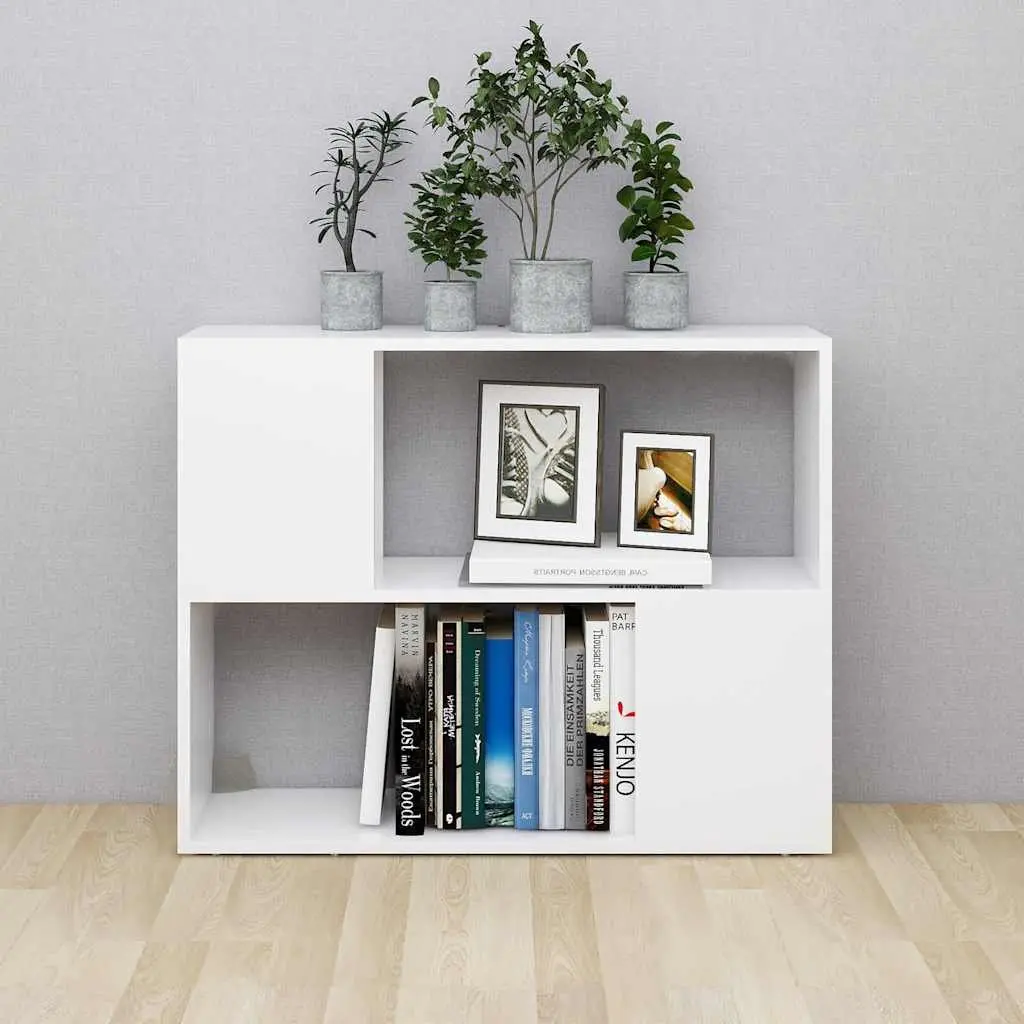 TV Cabinet White Open Compartment Storage Unit 80x24x63cm Engineered Wood