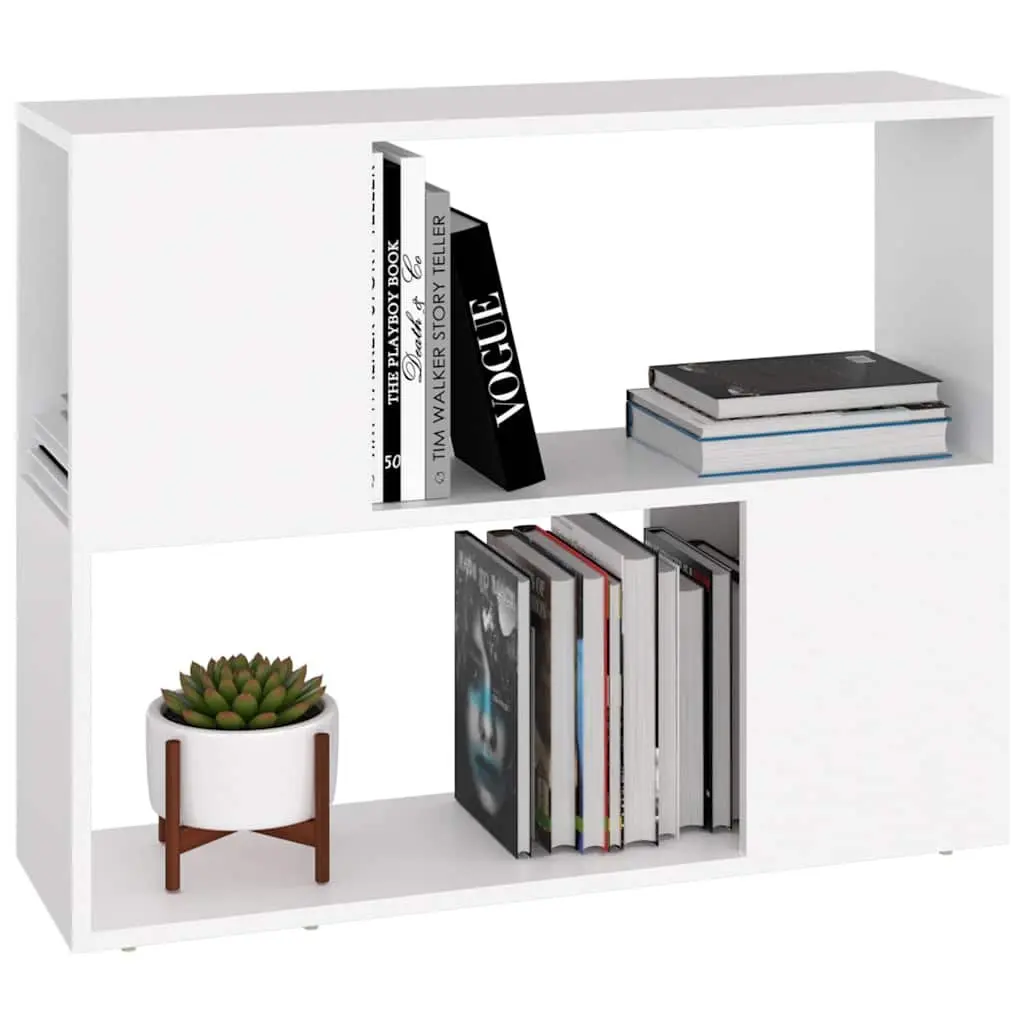 TV Cabinet White Open Compartment Storage Unit 80x24x63cm Engineered Wood