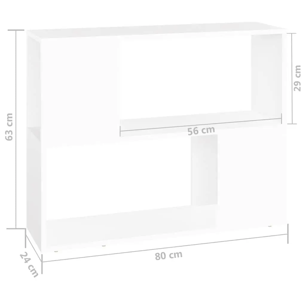 TV Cabinet White Open Compartment Storage Unit 80x24x63cm Engineered Wood
