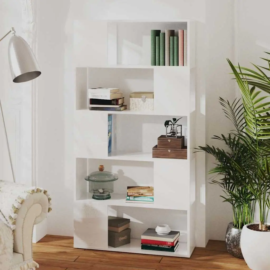 Book Cabinet Room Divider Shelving Unit Storage White 80x24x155 cm Engineered Wood