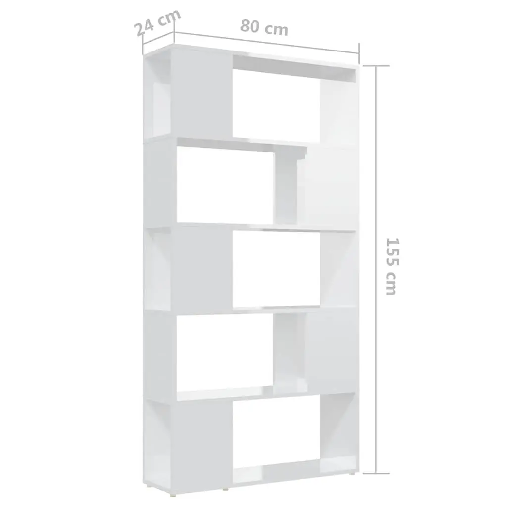 Book Cabinet Room Divider Shelving Unit Storage White 80x24x155 cm Engineered Wood