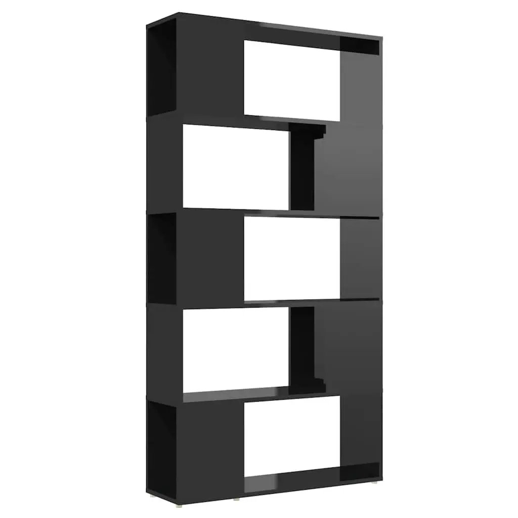 Black High Gloss Book Cabinet Room Divider