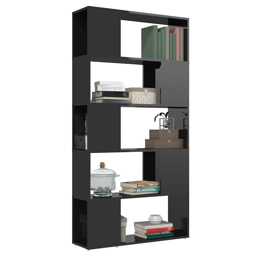 Black High Gloss Book Cabinet Room Divider