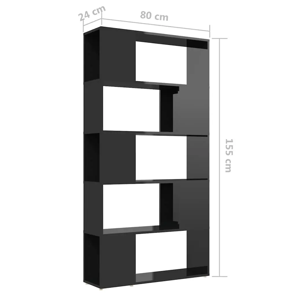 Black High Gloss Book Cabinet Room Divider