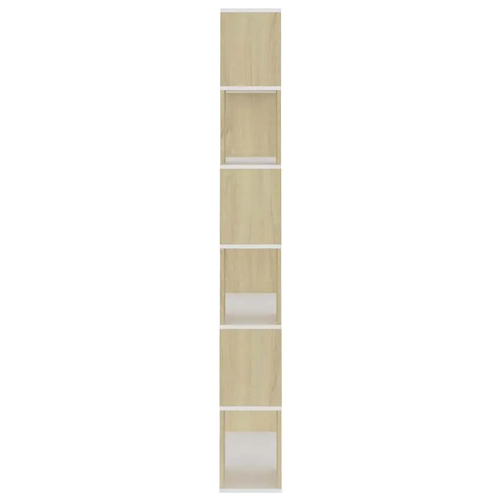 Beige Book Cabinet and Room Divider with 6 Compartments