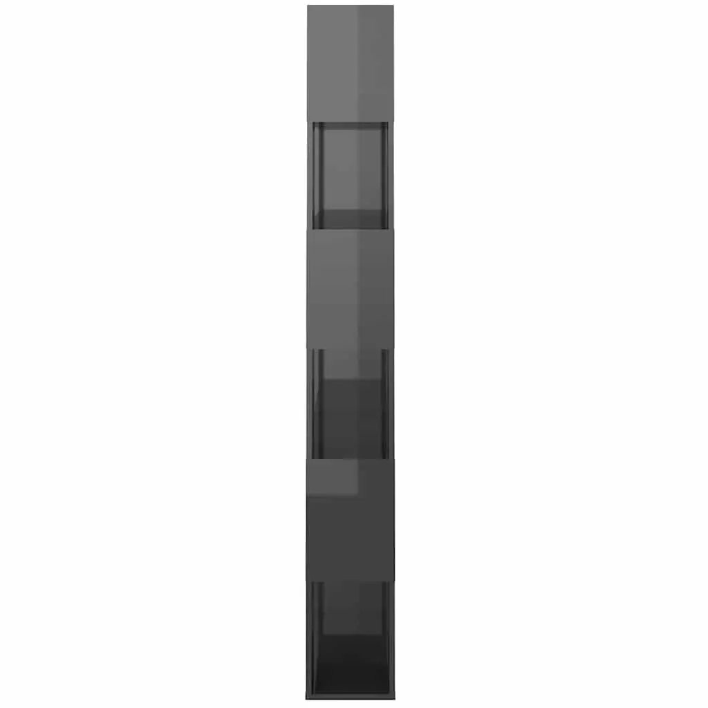 Book Cabinet Room Divider Grey 80x24x186cm Engineered Wood 6 Compartments Shelving Storage Unit
