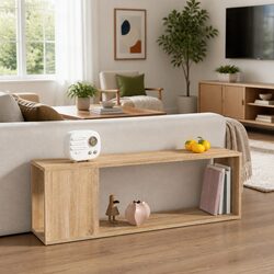 Brown Engineered Wood TV Cabinet with 2 Shelves