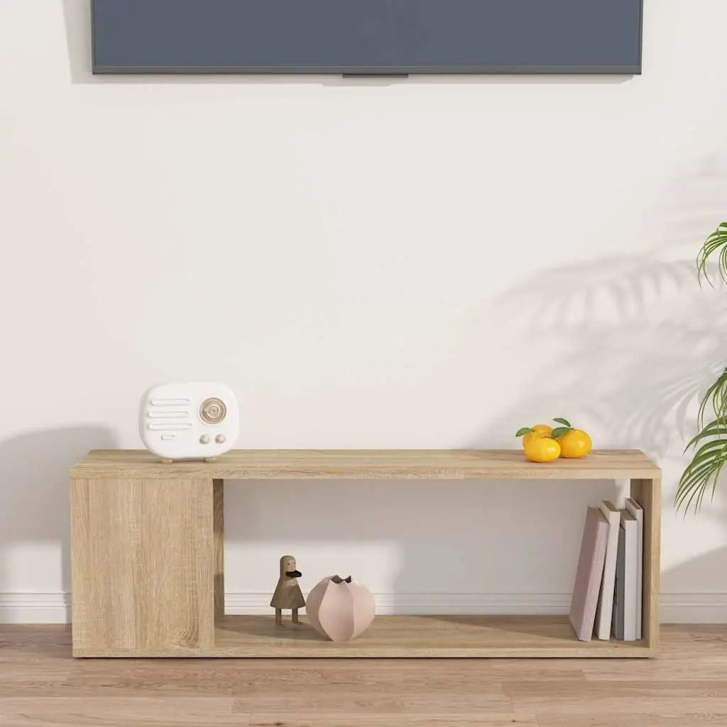 Brown Engineered Wood TV Cabinet with 2 Shelves