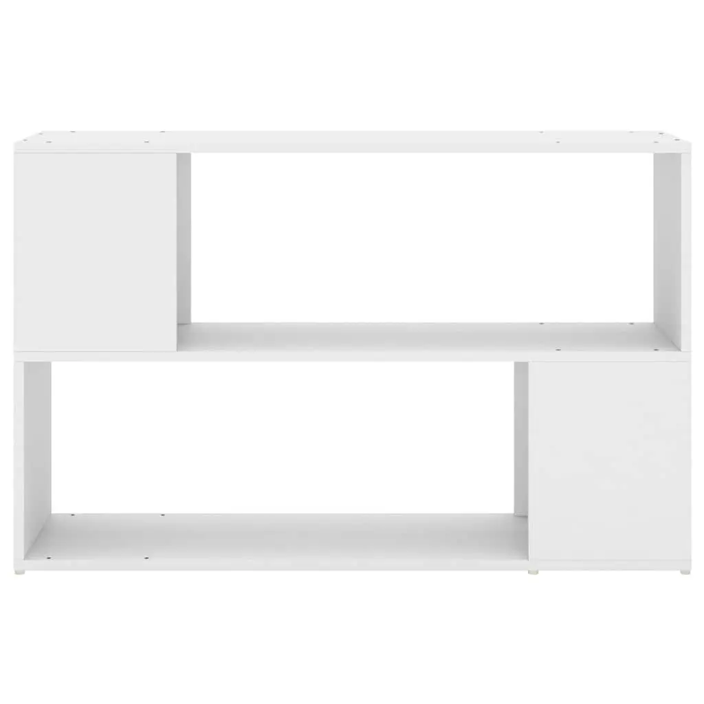 White Engineered Wood Book Cabinet with Open Compartments