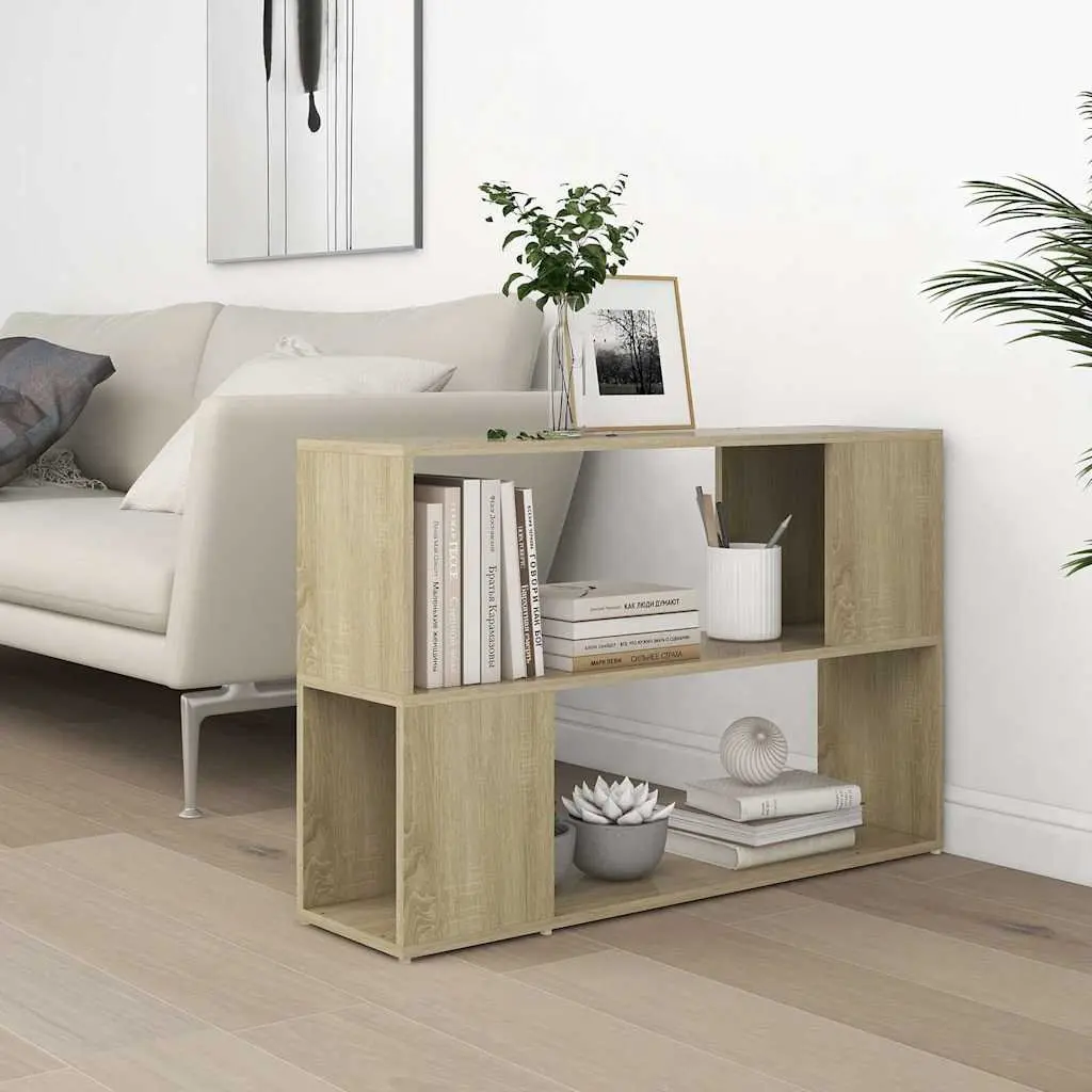 Book Cabinet Sonoma Oak Open Shelving Storage Unit Brown Engineered Wood