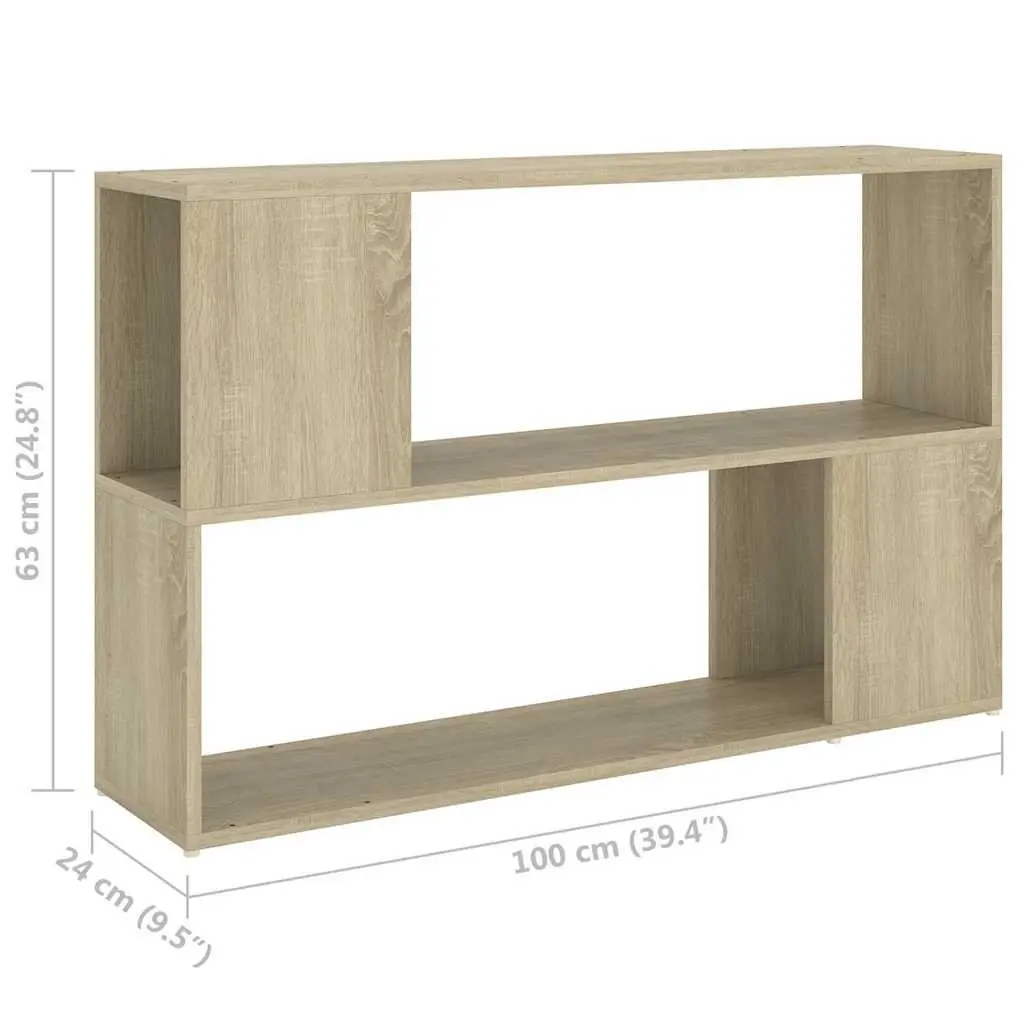 Book Cabinet Sonoma Oak Open Shelving Storage Unit Brown Engineered Wood