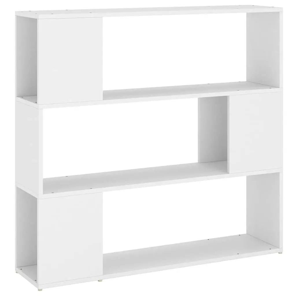 Book Cabinet Room Divider White 3 Compartments Storage Organiser
