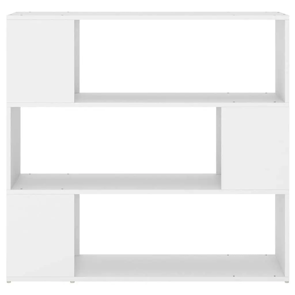 Book Cabinet Room Divider White 3 Compartments Storage Organiser