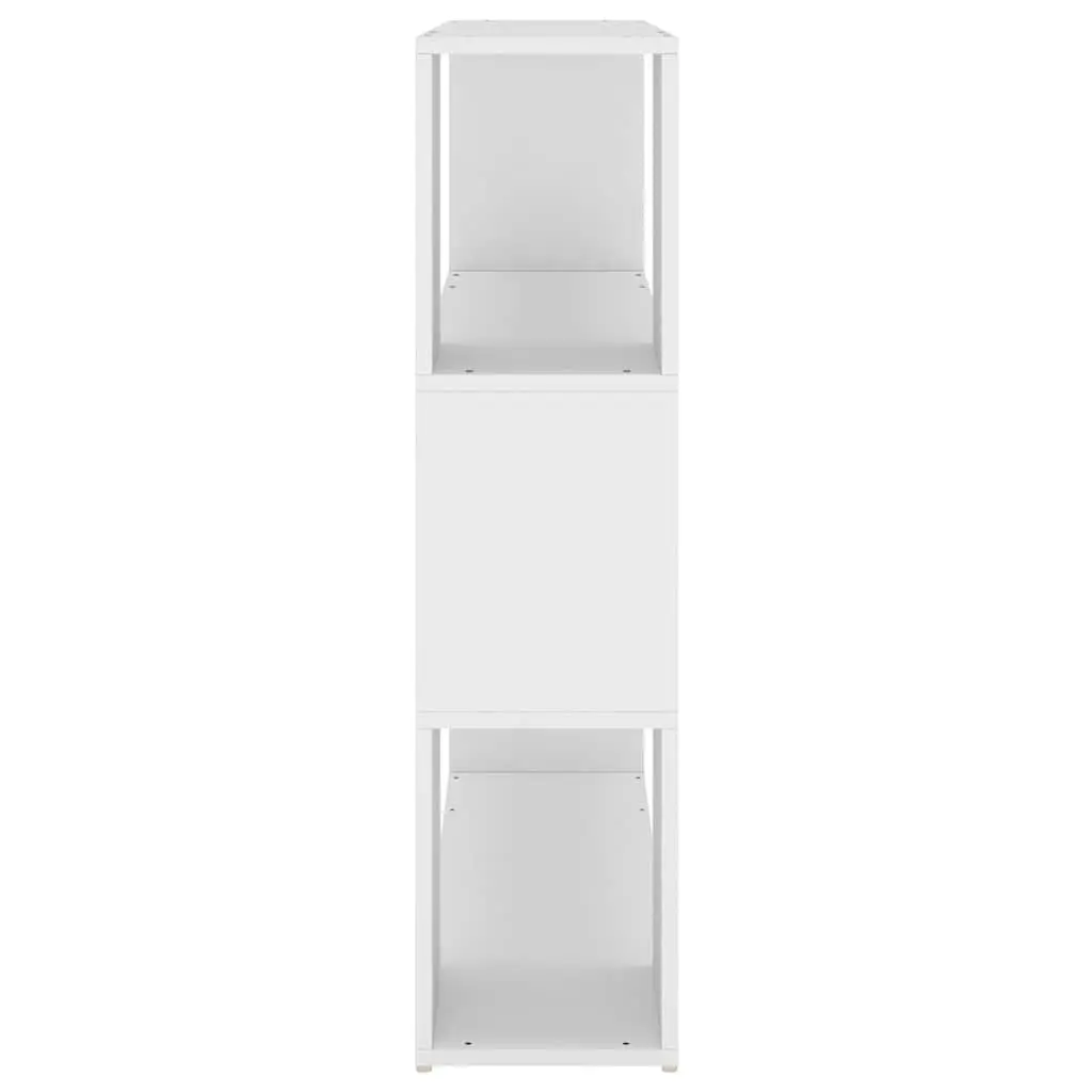 Book Cabinet Room Divider White 3 Compartments Storage Organiser