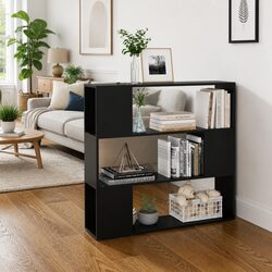 Black Book Cabinet Room Divider for Stylish Storage