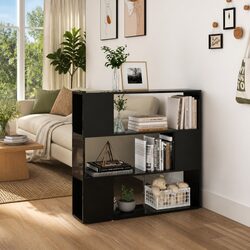 High Gloss Black Book Cabinet Room Divider