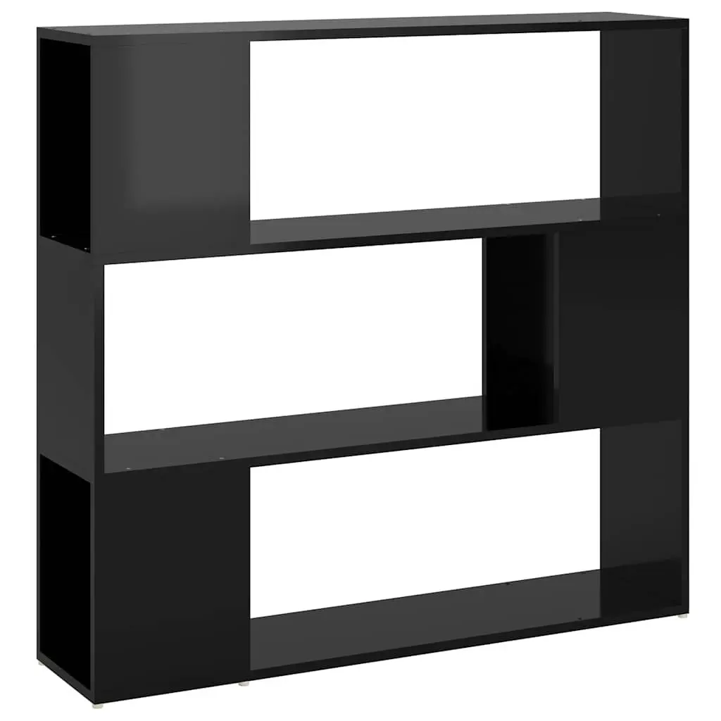 High Gloss Black Book Cabinet Room Divider