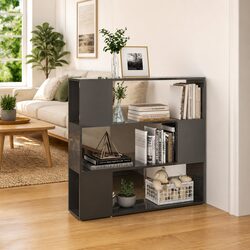 High Gloss Grey Book Cabinet Room Divider