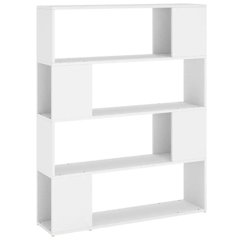 White Book Cabinet Room Divider with 4 Compartments