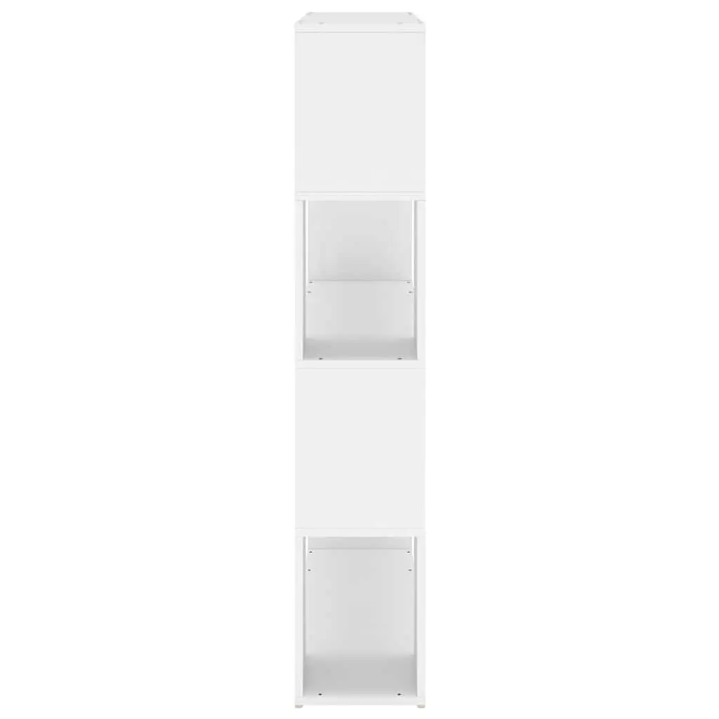 White Book Cabinet Room Divider with 4 Compartments