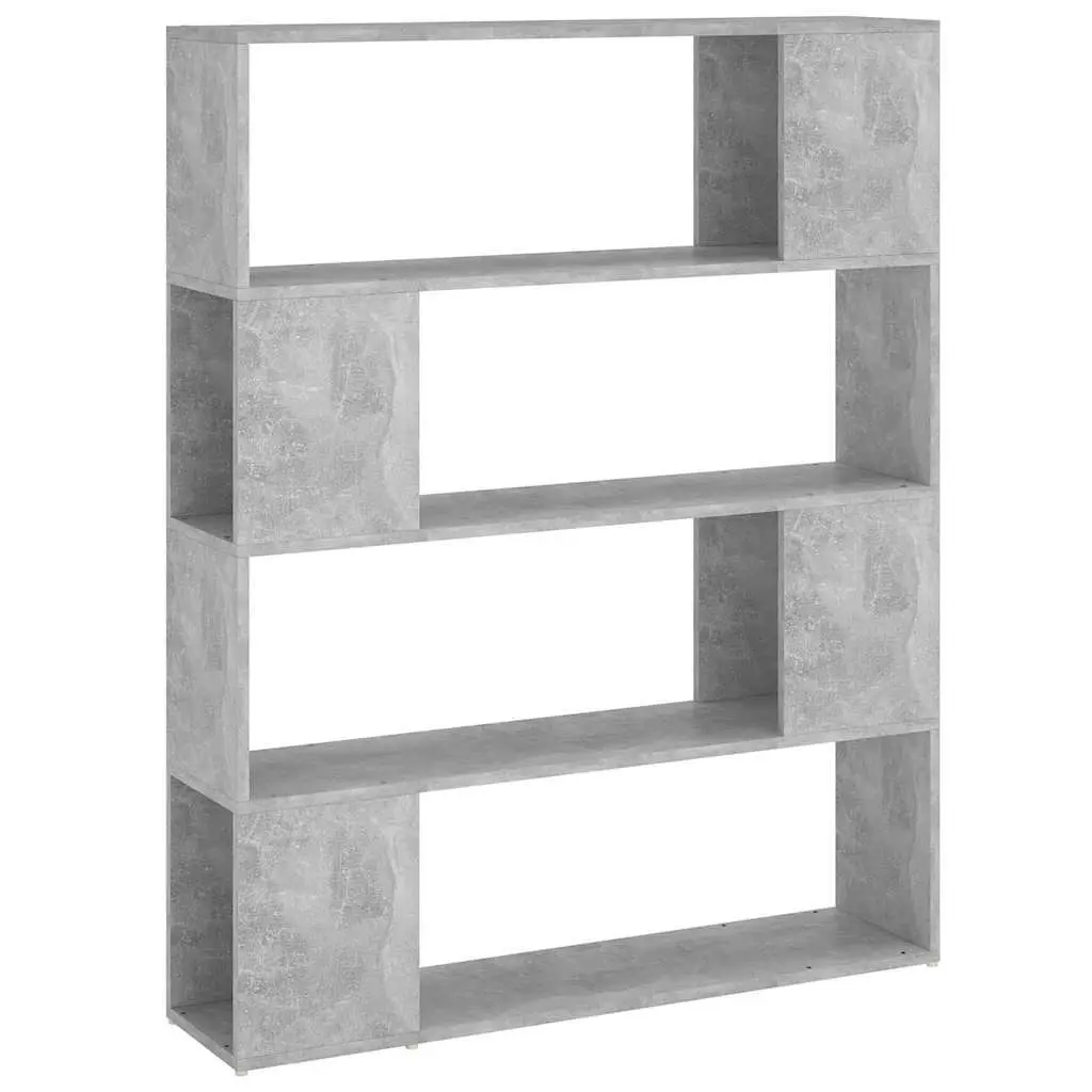 Bookcase Room Divider Freestanding Storage Shelf 100x24x124 cm Grey