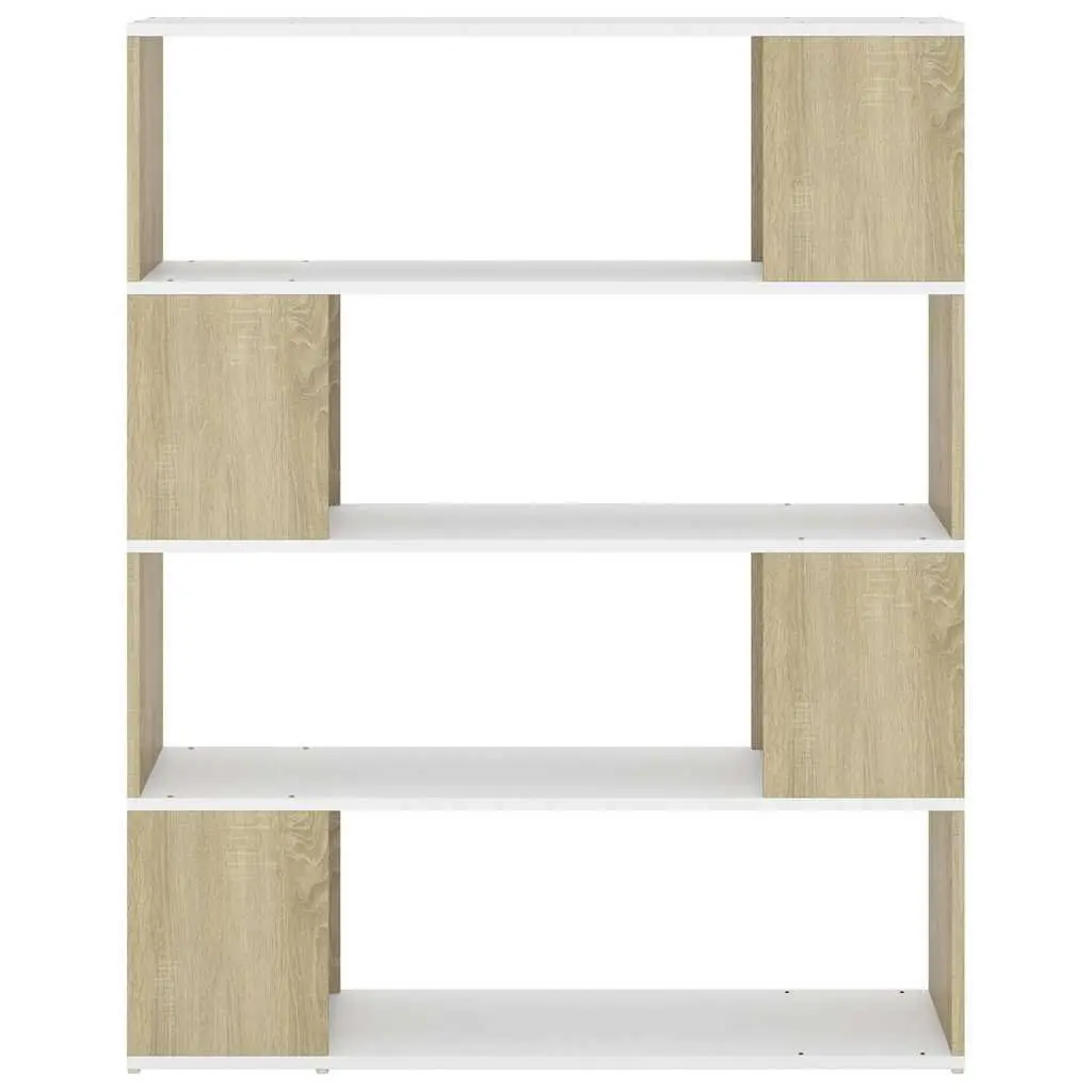 Book Cabinet Room Divider Storage 4 Compartments Beige Sonoma Oak