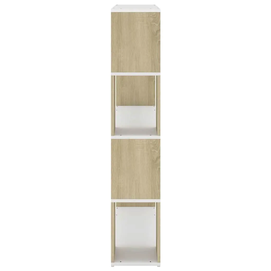 Book Cabinet Room Divider Storage 4 Compartments Beige Sonoma Oak