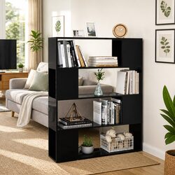 High Gloss Black Book Cabinet Room Divider