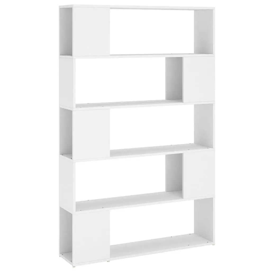 White Book Cabinet Room Divider with 5 Compartments