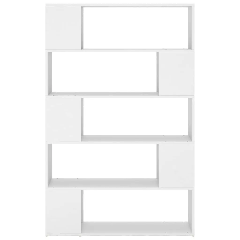 White Book Cabinet Room Divider with 5 Compartments