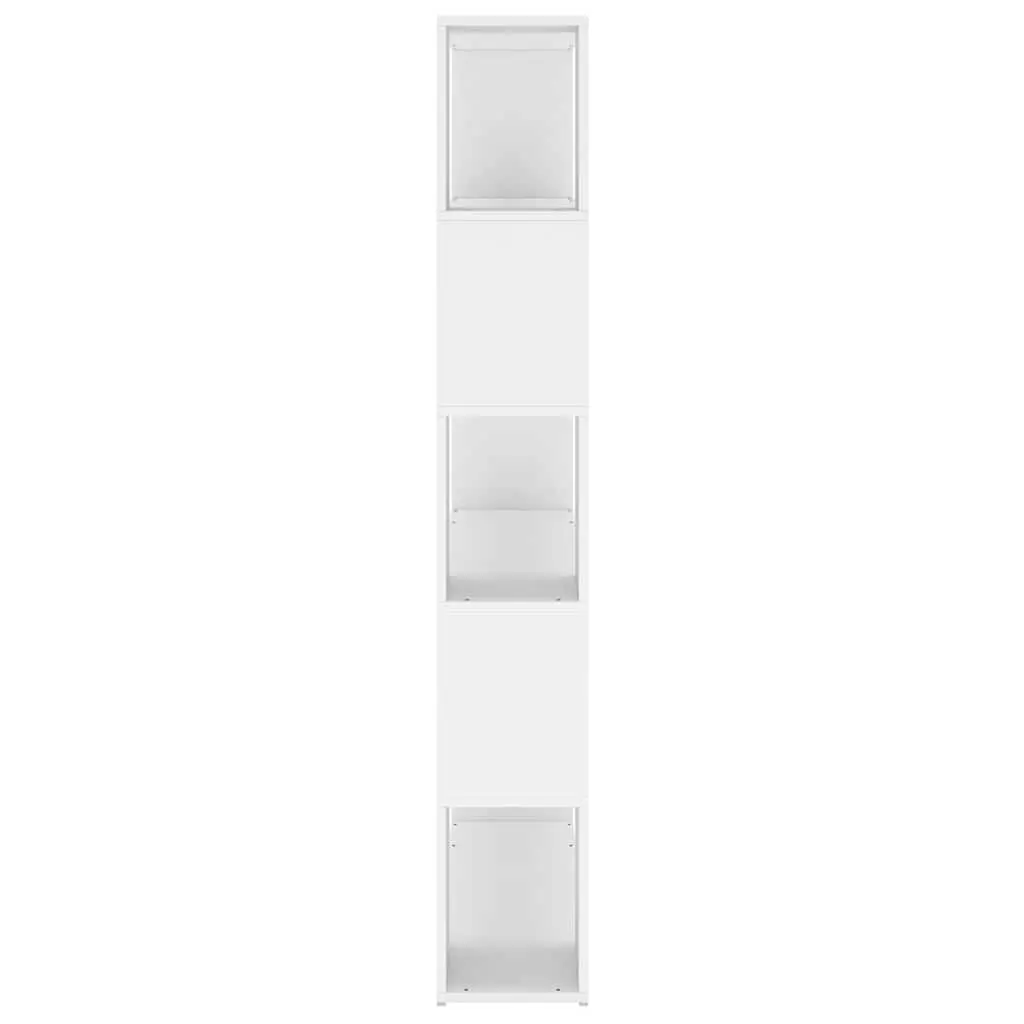 White Book Cabinet Room Divider with 5 Compartments