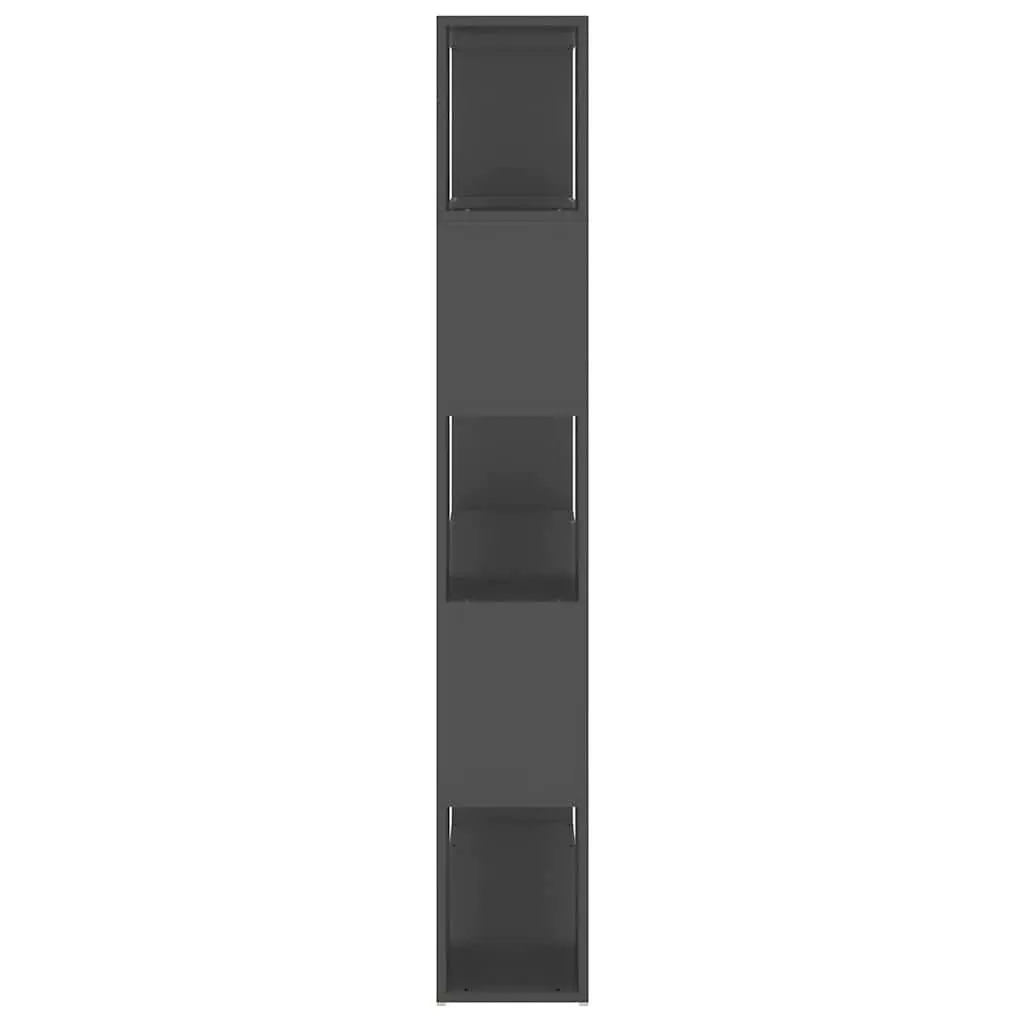 Grey Book Cabinet and Room Divider with 5 Compartments