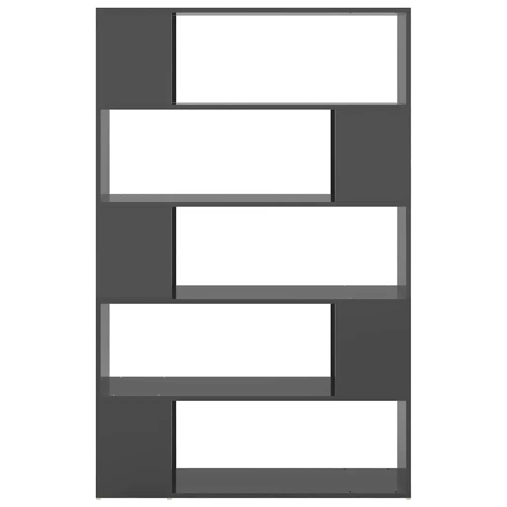 Grey Book Cabinet and Room Divider with 5 Compartments