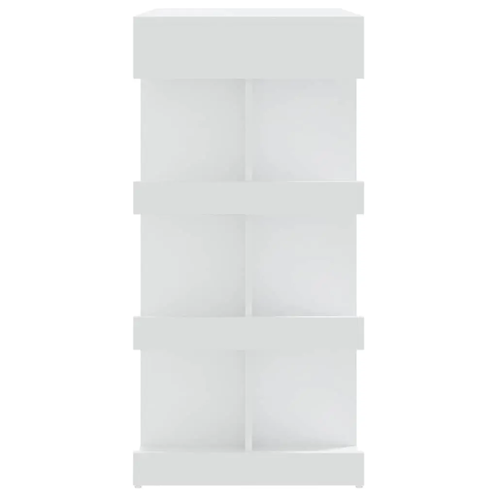 Bar Table White Space-Saving Kitchen Dining with Storage Racks Engineered Wood