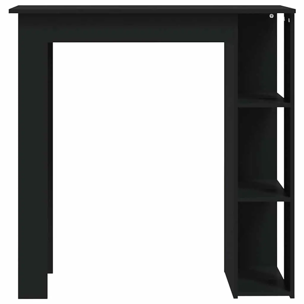 Black Bar Table with Storage Shelves
