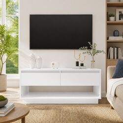 White High Gloss Lowboard TV Cabinet for Living Rooms