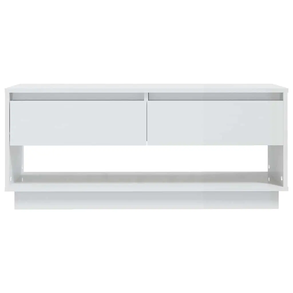 TV Cabinet White High Gloss Lowboard 102 x 41 x 44 cm Engineered Wood
