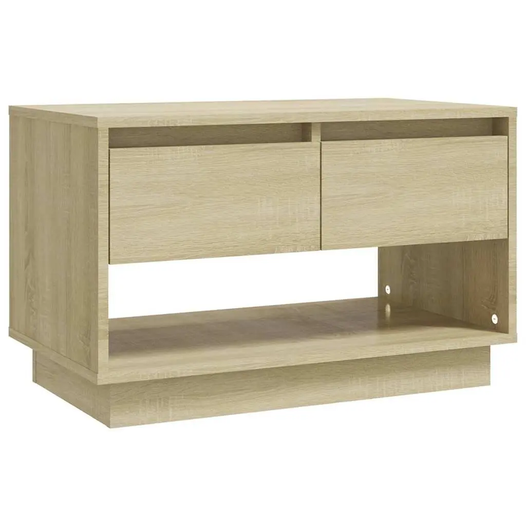 TV Cabinet Beige Engineered Wood Lowboard Living Room Storage with Drawers