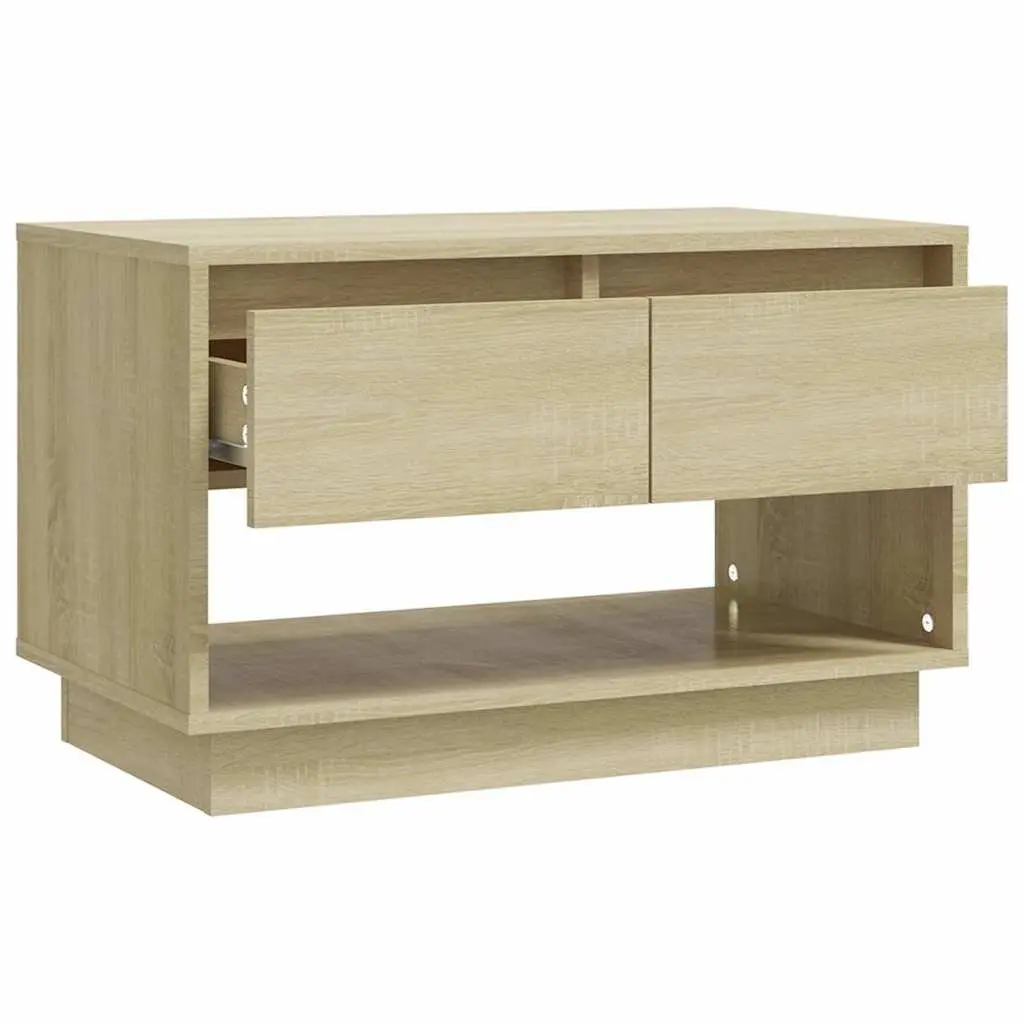 TV Cabinet Beige Engineered Wood Lowboard Living Room Storage with Drawers