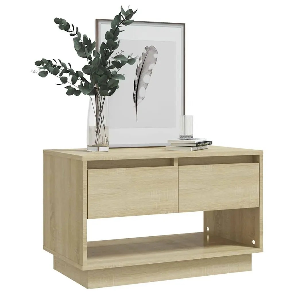 TV Cabinet Beige Engineered Wood Lowboard Living Room Storage with Drawers