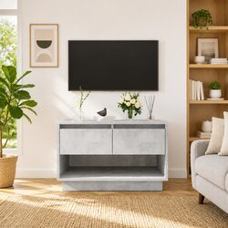 Concrete Grey TV Cabinet for Cozy Living Spaces