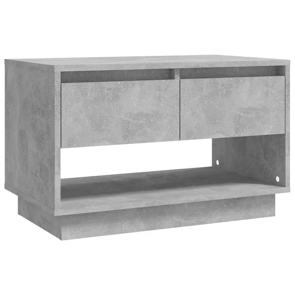 TV Cabinet Concrete Grey 70 x 41 x 44 cm Engineered Wood 2 Drawers Open Compartment